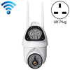 QX37 1080p WiFi Cámara de vigilancia de alta definición Cámara de cúpula al aire libre, soporte de visión nocturna y detección de movimiento y movimiento de dos vías (enchufe del Reino Unido)