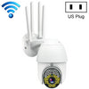 QX38 1080p WiFi Cámara de vigilancia de alta definición de alta definición Cámara de cúpula al aire libre, compatibilidad con la visión nocturna y detección de movimiento y movimiento de dos vías (enchufe de EE. UU.)