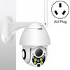 Cámara de vigilancia inalámbrica HD PTZ Seguridad para el hogar al aire libre IP66 Cámara domo de red a prueba de agua, compatible con visión nocturna y detección de movimiento y tarjeta TF, enchufe AU