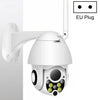 Cámara de vigilancia inalámbrica HD PTZ Seguridad para el hogar Cámara domo de red impermeable al aire libre IP66, compatible con visión nocturna y detección de movimiento y tarjeta TF, enchufe de la UE