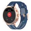 Correa de reloj de pulsera de nailon con tejido de rayas de 18 mm para Fossil Female Sport / Charter HR / Gen 4 Q Venture HR (azul)