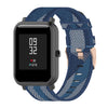 Banda de reloj con correa de muñeca de nailon tejido a rayas de 20 mm para Huami Amazfit GTR 42 mm / GTS / BIP / BIP Lite (azul)
