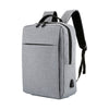 POFOKO Mochila informal de negocios de tela Oxford impermeable de gran capacidad con diseño de carga USB externa para computadoras portátiles de 15.6 pulgadas (gris)