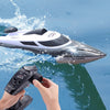 HongXunJie HJ806 2.4Ghz Barcos de carreras de alta velocidad con enfriamiento por agua con control remoto, función de giro automático, distancia de control de 200 m (negro)