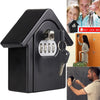 Caja de seguridad con bloqueo de contraseña en forma de cabaña Caja de seguridad Caja de seguridad para gabinete de pared, con 1 llave (Negro)