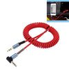 Cable en espiral retráctil AUX de audio de 3,5 mm y 3 polos macho a macho, longitud: 1,5 m (rojo)
