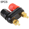 5 PCS Coche Terminales dobles Rojo Negro Conector hexagonal Amplificador Terminal Conector de altavoz Jack