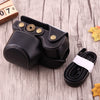Estuche de cuero PU para cámara de cuerpo completo con correa para Sony A6000 / A6300 / Nex 6 (negro)