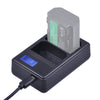 Cargador de batería con pantalla LCD digital de doble canal con puerto USB para batería Sony NP-FZ100, compatible con Sony A9 (ILCE-9)