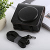 Estuche de cuero PU para cámara de cuerpo completo de estilo retro con correa para FUJIFILM instax SQUARE SQ6 (negro)