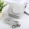 Estuche de cuero PU para cámara de cuerpo completo de estilo retro con correa para FUJIFILM instax mini 9 / mini 8+ / mini 8 (blanco)