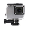 Para GoPro HERO7 Carcasa de esqueleto blanca / plateada Estuche protector hueco lateral con hebilla Montaje básico y tornillo (Transparente)