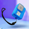 Cubierta protectora de silicona con correa de muñeca para gopro hero8 negro (azul)