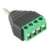 Conector de audio estéreo de bloque de terminales de 4 polos y 4 pines macho de 2,5 mm