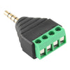 Conector de audio estéreo de bloque de terminales de 4 polos y 4 pines macho de 3,5 mm