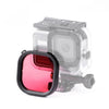 Carcasa cuadrada Filtro de lente de color de buceo para GoPro HERO8 Carcasa impermeable original negra (rojo)