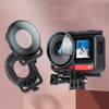 Cubierta de vidrio protector con protector de lente para cámara panorámica Insta360one R con marco (negro)