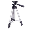 Trípode 3120 para retransmisiones en directo con patas plegables de 4 secciones, montura de trípode de aleación de aluminio con cabezal tridimensional en forma de U para cámaras DSLR y digitales, altura ajustable: 34-103 cm (plateado).