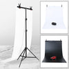 70x200cm T-Shape Photo Studio Fondo Soporte Soporte Telón de fondo Kit de soporte de barra transversal con 70x140cm Fondos negros / blancos