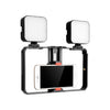 YELANGU PC201 YLG1801A Vlogging Transmisión en vivo LED Selfie Light Smartphone Video Rig Mango Estabilizador Kits de soporte de plástico