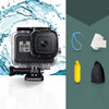 Para GOPRO HERO8 BLACK 45M Caja protectora a prueba de agua con hebilla Montaje y tornillo básico y tornillo flotante y correa de bobber y inserciones anti-niebla (transparente)