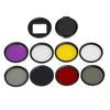 Para cámara de acción deportiva GoPro HERO5 Filtro de lente profesional de 52 mm (CPL + UV + ND8 + ND2 + Star 8 + rojo + amarillo + FLD / púrpura) y anillo adaptador de carcasa impermeable