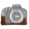 Cámara de cuero PU de hilo de 1/4 pulgadas Medio caso base para Canon EOS 77D / 800D (café)