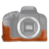 Cámara de cuero de PU de hilo de 1/4 pulgada Medio caso base para Canon EOS 77D / 800D (Brown)