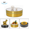 12 cm 360 grados de giro giratorio espejo de llave giratoria de la pantalla eléctrica Soporte de disparo de video TurnTable, carga: 3kg (oro)