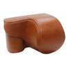 Cámara de cuerpo completo PU Bolsa de caja de cuero para Sony ZV-E10 (Brown)