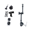 Fricción ajustable de 11 pulgadas articulando el brazo mágico + clips de garras grandes con abrazadera telefónica (negro)