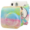 Pintura al óleo Cuerpo completo PU Caja de cuero Bolsa de cámara con correa para Fujifilm Instax Mini 7+