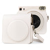Bolso de cámara de cuero de PU de cuerpo completo con correa para Fujifilm Instax SQ1 SQ1 (blanco)