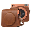 Bolso de cámara de cuero de PU de cuerpo completo con correa para Fujifilm Instax SQ1 SQ1 (Marrón)