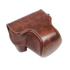 Cámara de cuerpo completo PU Bolsa de caja de cuero para Sony LCE-7C / ALPHA 7C / A7C 28-60mm / 40.5mm Lente (café)