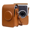 Cámara de cuerpo completo vertical Bolso de caja de cuero PU con correa para Fujifilm Instax Mini Evo (Brown)