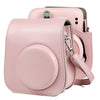 Bolso de caja de cuero de cámara de cuerpo completo de color sólido con correa para Fujifilm Instax Mini 11 (rosa)