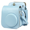 Bolso de la caja de cuero de la cámara de cuerpo completo de color sólido con correa para Fujifilm Instax Mini 11 (azul)