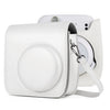 Bolso de la caja de cuero de la cámara de cuerpo de color sólido con correa para Fujifilm Instax Mini 11 (blanco)