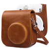 Bolso de caja de cuero de cámara de cuerpo entero retro con correa para Fujifilm Instax Mini 11 (marrón)
