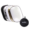 GODOX FT05-1 100 x 150cm 5-IN-1 Plata / Soft / Gold / White / Black Oval Reflector de plegado