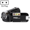 Zoom digital 16X HD Cámara DV de viaje para el hogar de 16 millones de píxeles, enchufe de la UE (negro)