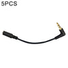 5 PCS 13cm Codo 3.5mm Audio Male a mujer Cámara de PC Micrófono Cable adaptador (Negro)