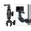 Versión extendida 360 Rotación ajustable Cámara de acción Abrazadera Soporte de base de alicates (Negro)