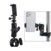 Soporte de base de alicates de abrazadera ajustable de rotación 360 versión extendida con abrazadera para teléfono (negro)