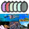JSR Carcasa redonda Buceo 6 en 1 UV + CPL + 16X Macro + Rojo + Amarillo + Filtro de lente púrpura para GoPro HERO8 Negro
