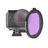 Filtro de lente de color de buceo con carcasa redonda JSR para GoPro HERO8 negro (morado)