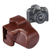 Estuche de cuero PU para cámara de cuerpo completo con correa para Canon EOS M5 (café)