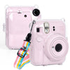 Para FUJIFILM Instax mini 12 Crystal Hard Case Camera Bag con correa para el hombro (transparente)