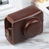 Para Sony ZV-1F Vlog Camera Full Body Magnetic Leather Camera Case Bag con correa (café)